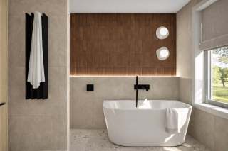 Projet Ruel | Ici, nous avons osé la céramique sur tous les murs et le résultat est aussi audacieux qu’élégant. Le revêtement enveloppe complètement l’espace, crée un effet immersif et apporte une texture forte qui donne du caractère à la pièce. Parfois, pousser le matériau plus loin que prévu transforme totalement l’ambiance.

Oseriez-vous la céramique sur tous les murs dans votre salle de bain? 🤍