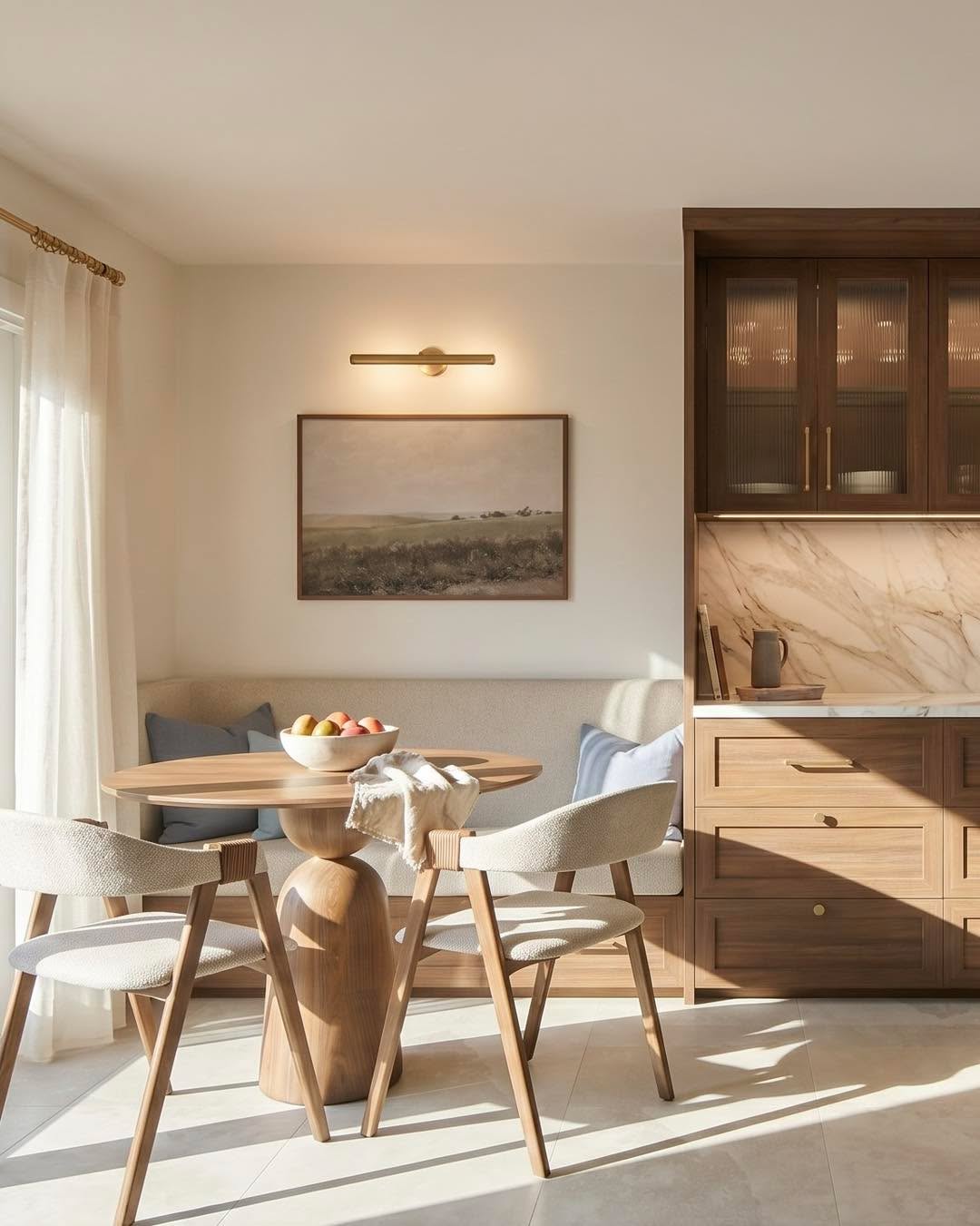 Projet Nemours | Le petit coin qui change tout ✨

Pas d’îlot avec places assises ici ! On a plutôt créé deux zones distinctes : la salle à manger pour les repas en famille, et une banquette encastrée pour les déjeuners et les repas rapides du quotidien. Chaque espace a son rôle. 🤍