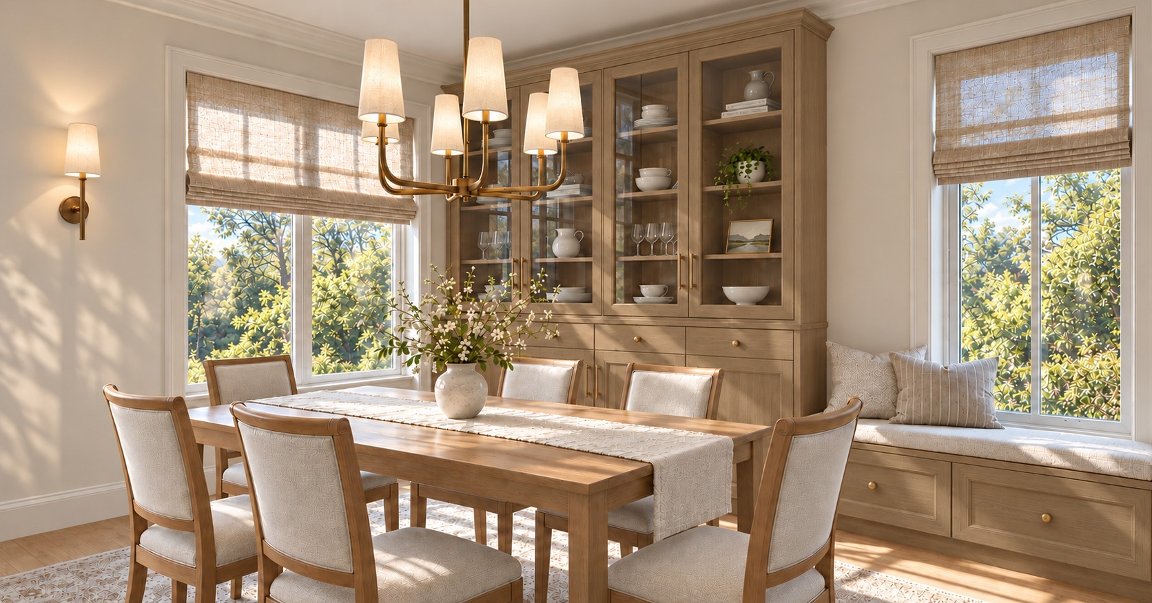 Projet Brochu | Après vous avoir présenté les plans d’aménagement il y a quelque temps, on commence maintenant à vous dévoiler les différentes pièces du projet ✨

On débute avec la salle à manger, où l’on retrouve un beau buffet sur mesure permettant de mettre en valeur la vaisselle de la cliente, ainsi qu’une banquette intégrée qui apporte un côté chaleureux et convivial à l’espace.

La cuisine et la salle de bain suivront bientôt 👀